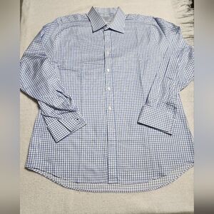 Charles Tyrwhitt Blue and White Check Dress Shirt Slim Fit